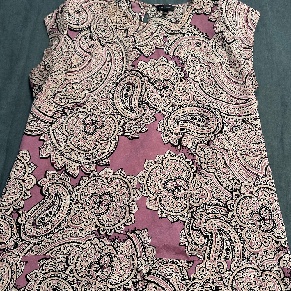 Paisley Sleeveless Top in Pink and Black